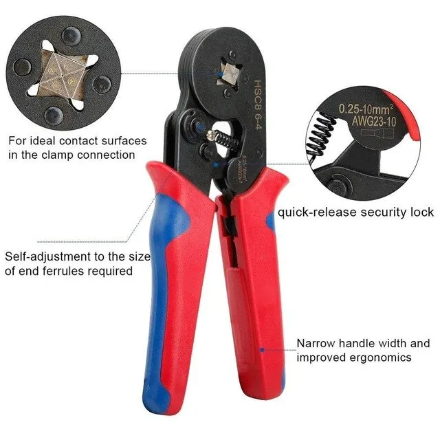 0.08-10mm Tubular Crimping Pliers Tools Set New 1200pcs Terminal Crimping Tools Mini Electrical Pliers HSC8 Precision Clamp Kit