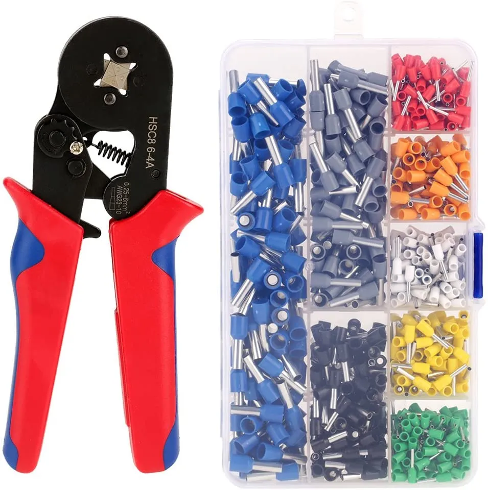 0.08-10mm Tubular Crimping Pliers Tools Set New 1200pcs Terminal Crimping Tools Mini Electrical Pliers HSC8 Precision Clamp Kit