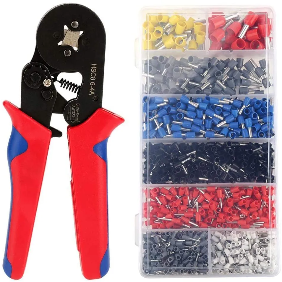 0.08-10mm Tubular Crimping Pliers Tools Set New 1200pcs Terminal Crimping Tools Mini Electrical Pliers HSC8 Precision Clamp Kit