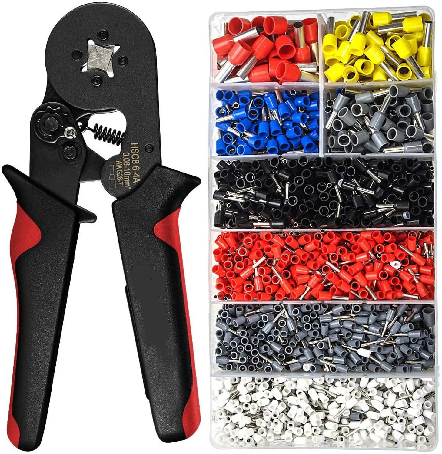 0.08-10mm Tubular Crimping Pliers Tools Set New 1200pcs Terminal Crimping Tools Mini Electrical Pliers HSC8 Precision Clamp Kit