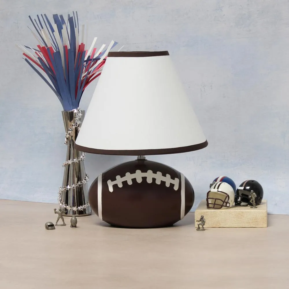 11.5" Tall Athletic Sports Football Base Ceramic Bedside Table Desk Lamp