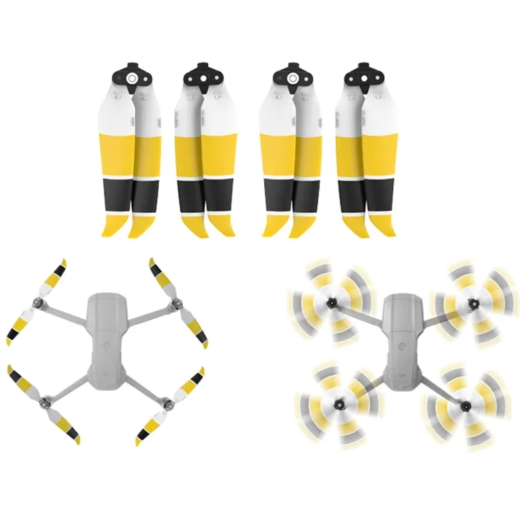 2 Pairs Sunnylife 7238F-3C For DJI Mavic Air 2 Double-sided Three-color Low Noise Quick-release Propellers(Black Yellow White)