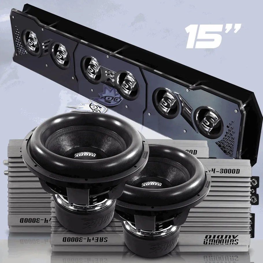 2x Sundown Audio SAEv4-3000.1D   2x Z-Series ZV6 15" D2   FREE Reflective BIG FAT Fannie