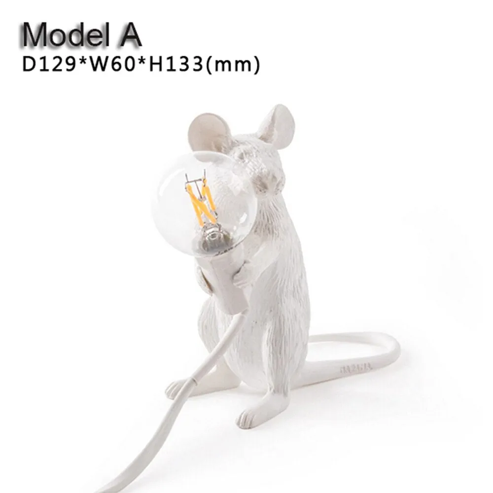 3 Styles Resin Mouse Lamp American Country Individual Creative Bedroom Bedside Study room Desk Decoration Small Mouse Table Lamp