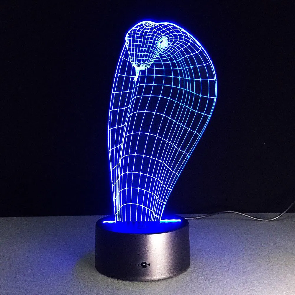 3d Cobra Lamp 7 Color Led Night Lamps For Kids Touch Led Usb Table Lampara Baby Sleeping Nightlight