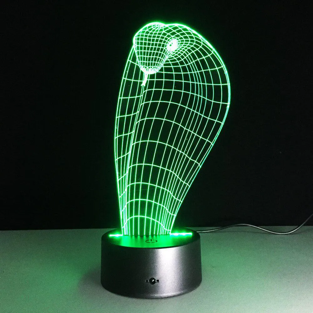 3d Cobra Lamp 7 Color Led Night Lamps For Kids Touch Led Usb Table Lampara Baby Sleeping Nightlight