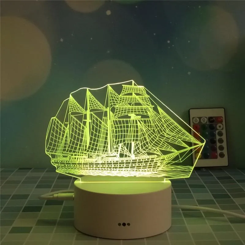 3D Night-light Bedside Lamp Touch Switch