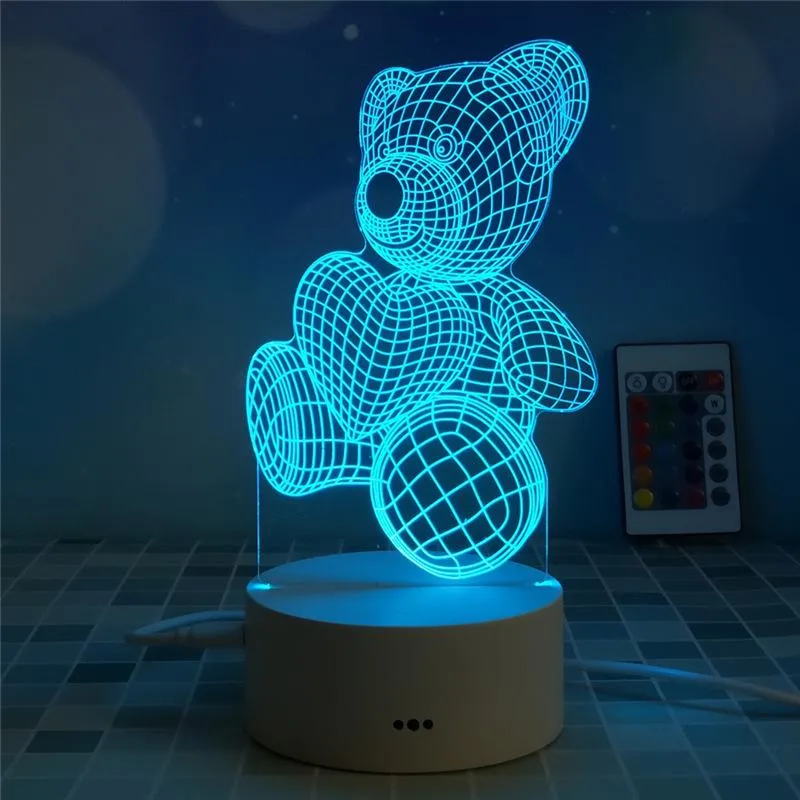 3D Night-light Bedside Lamp Touch Switch