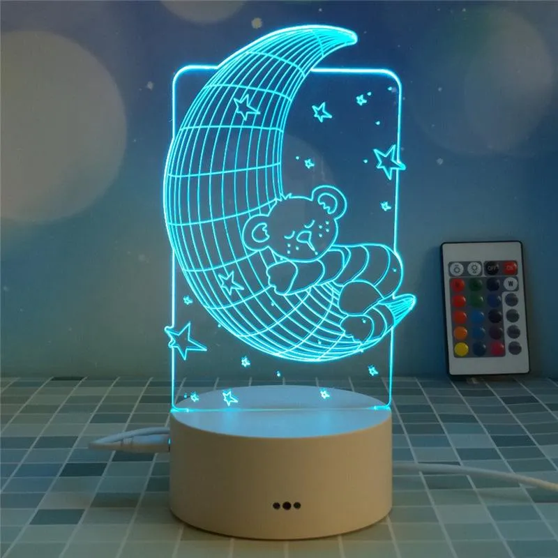 3D Night-light Bedside Lamp Touch Switch