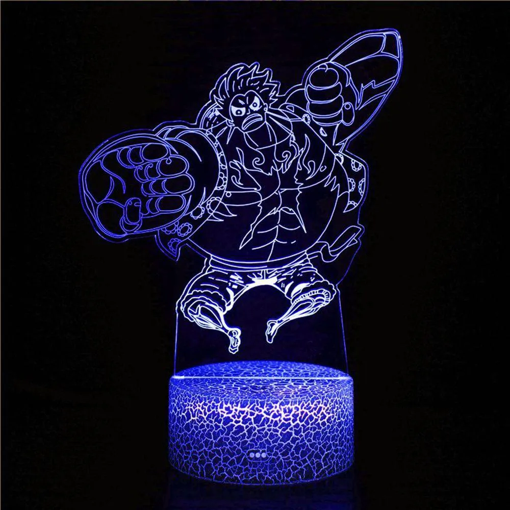 3D Night Light Jojo Bizarre Adventure Figure Kujo Jotaro Figurine Higashikata Josuke Kakyoin Noriaki Action Figure Mod 3D Night Lamp