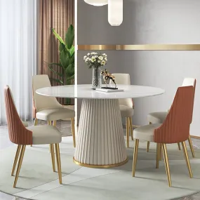 47"Modern Sintered Stone Top Round Dining Table for 4-6