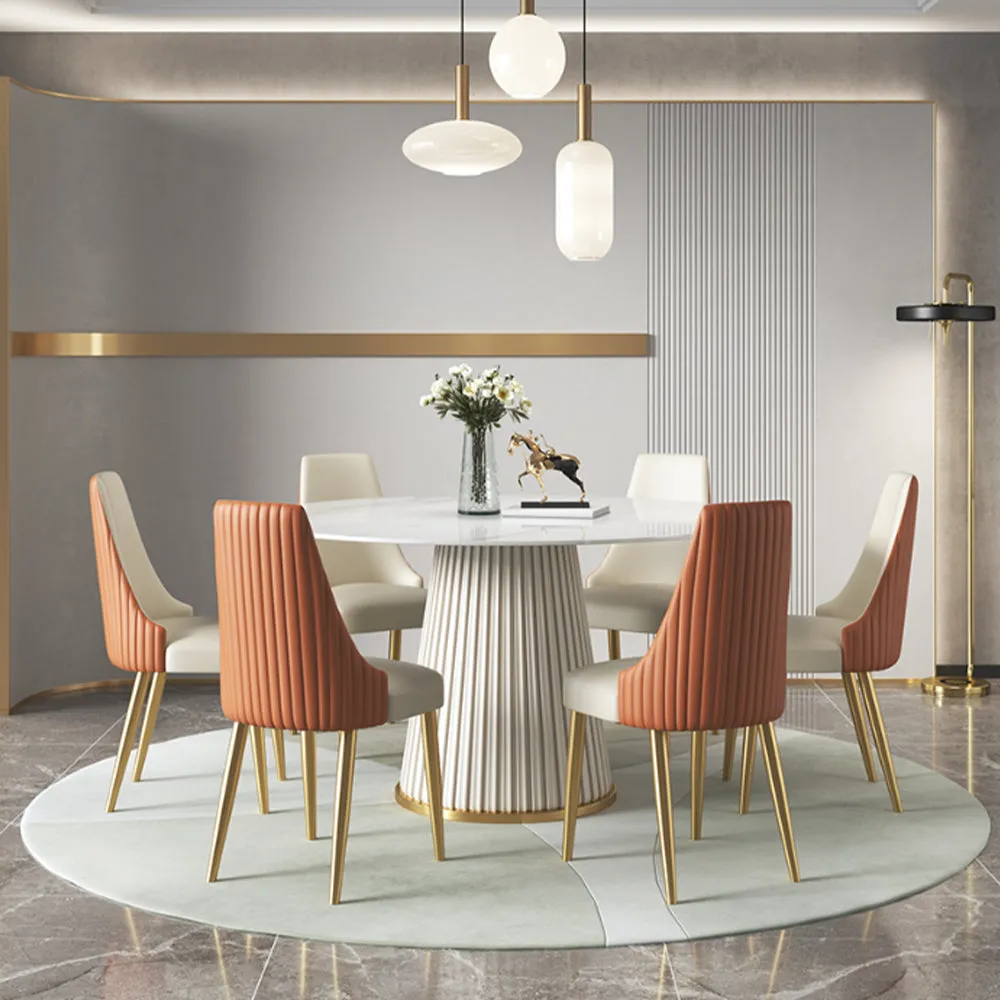 47"Modern Sintered Stone Top Round Dining Table for 4-6