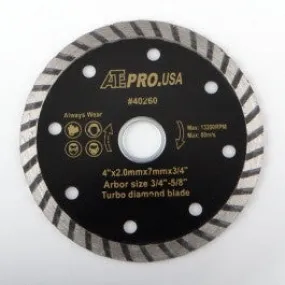 4" Diameter Turbo Wet or Dry Circular Diamond Tile Cutting Cut Saw Blade