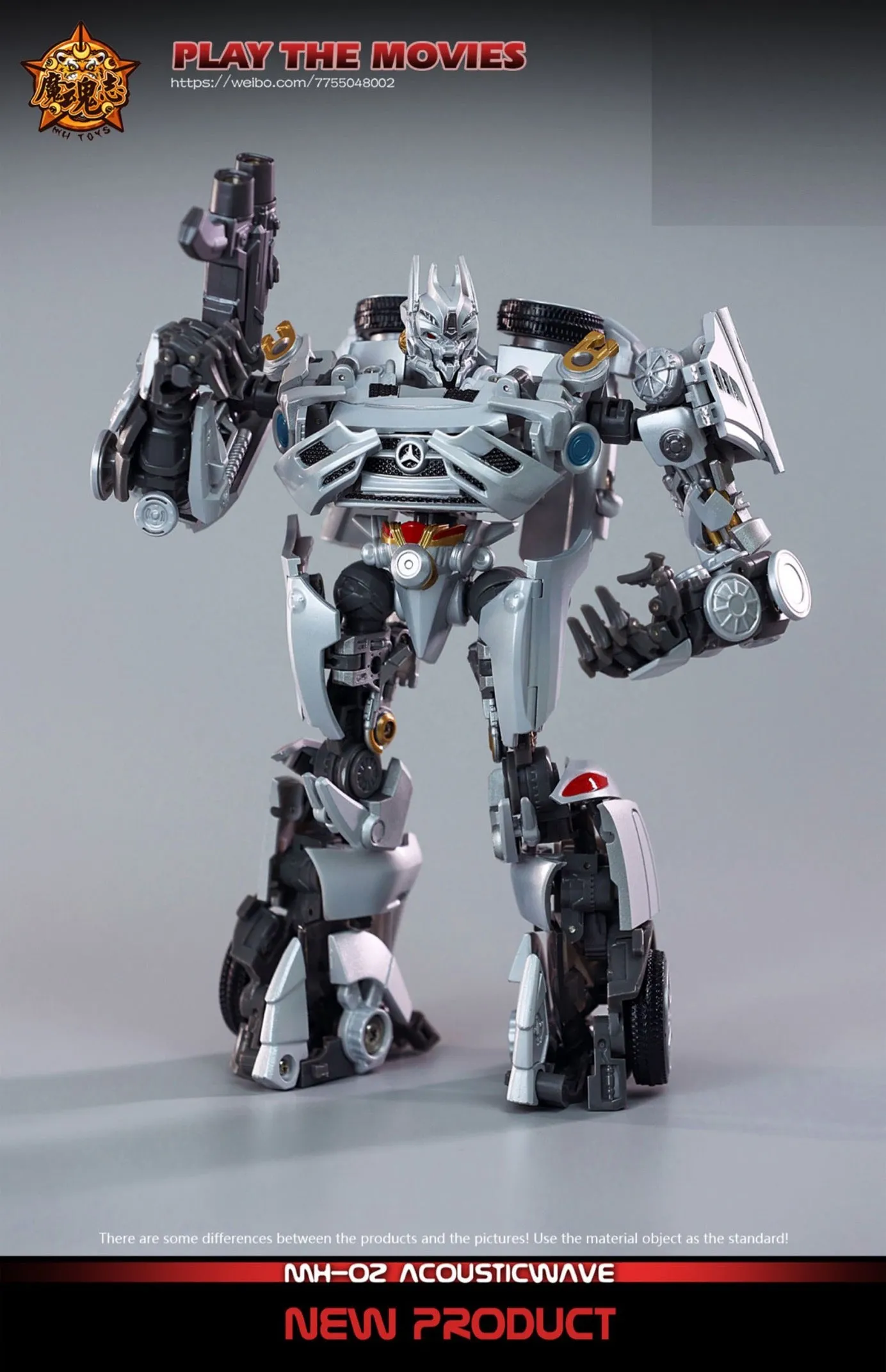 4th Party MHZ Toys MH02 MH-02 Acoustic Wave Not NA Newage XM01 Mistra (Not Bayverse DOTM Soundwave)  17cm / 6.7"