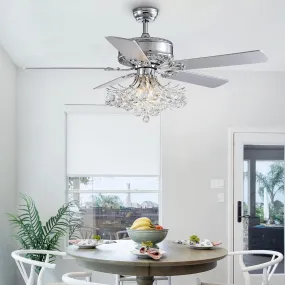 5 - Blade Raindrop Crystal Ball Ceiling Fan with Remote Control