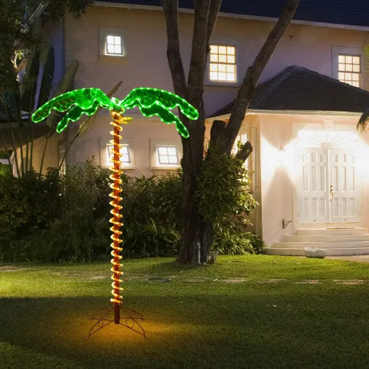 5 Feet LED Pre-lit Palm Tree Decor with Light Rope