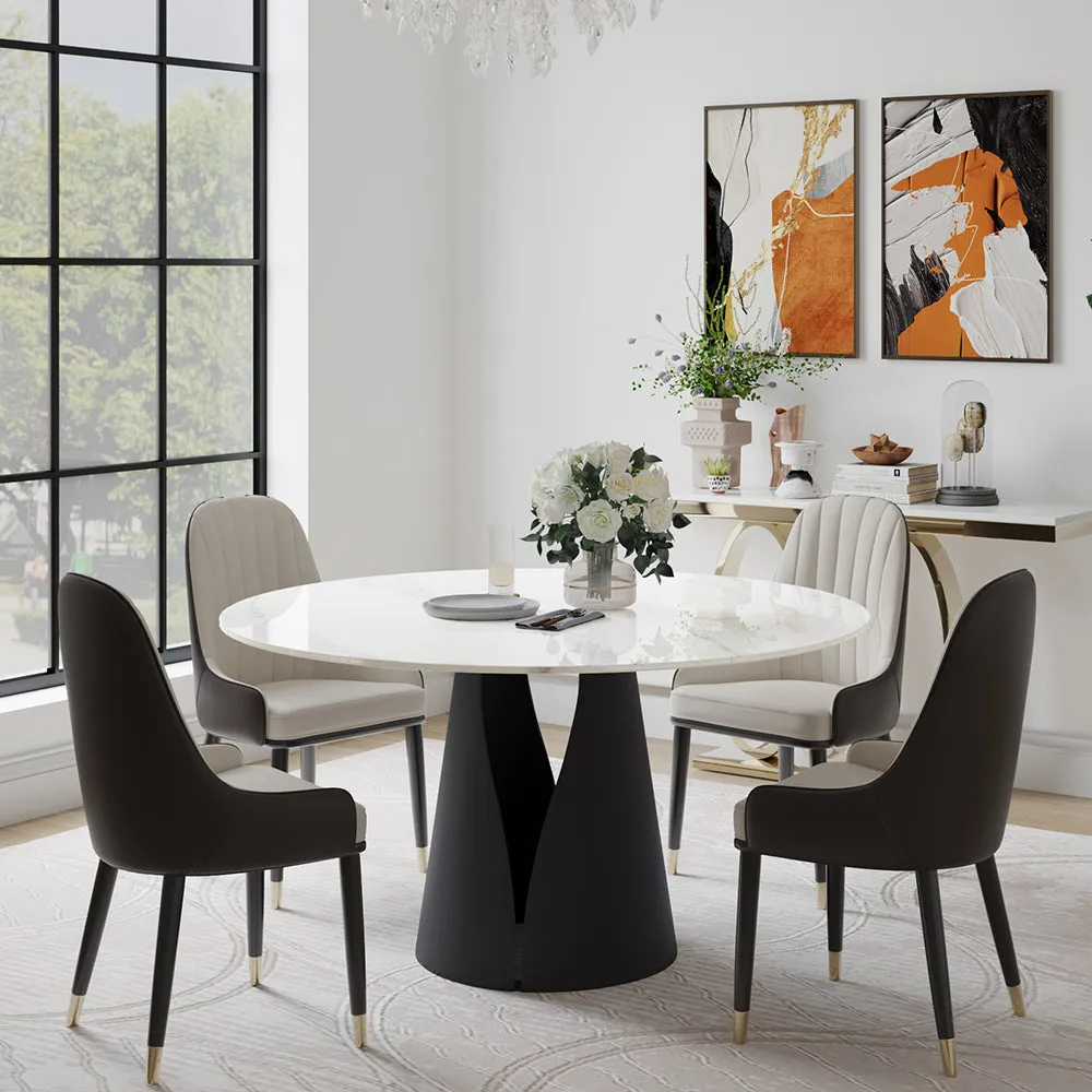 52” Sintered Stone Top Round Dining Table