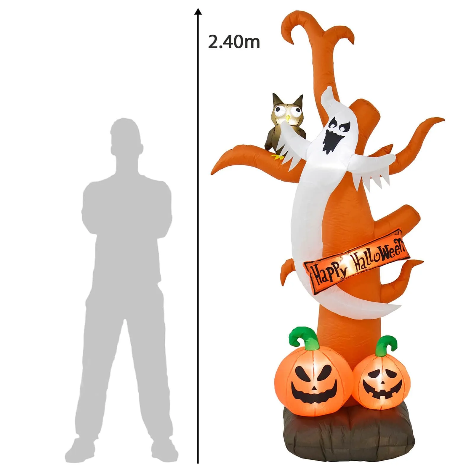 8ft LED Inflatable Tree Ghost Pumpkin Halloween Party Decoration