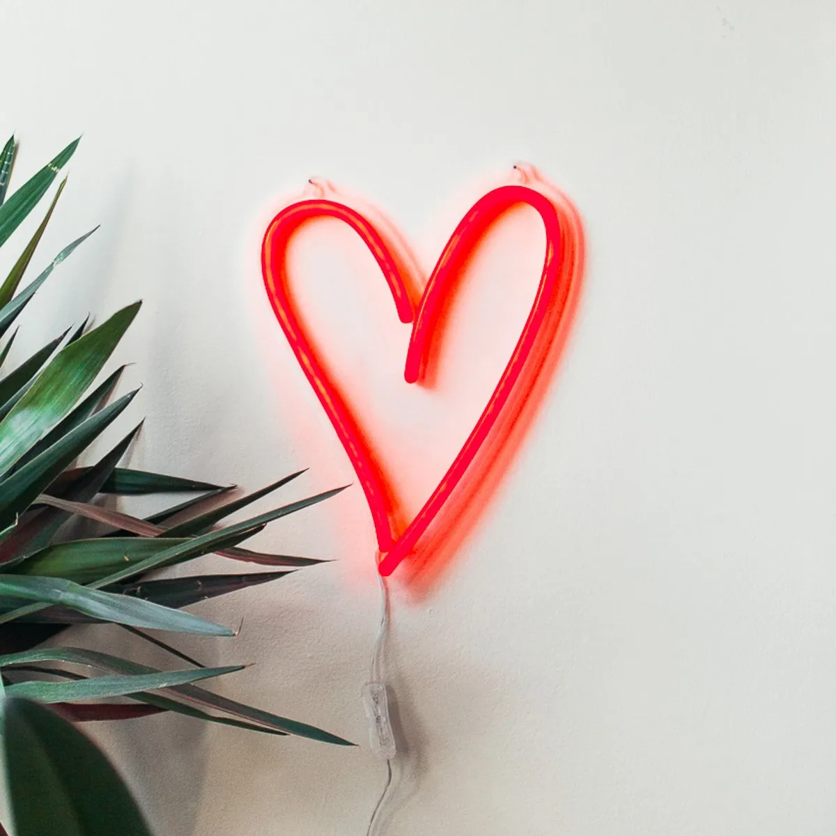 Amped & Co Heart LED Neon Light, Wall Hanging Room Decor, Red, 13.8 x 10.25 inches, Clear