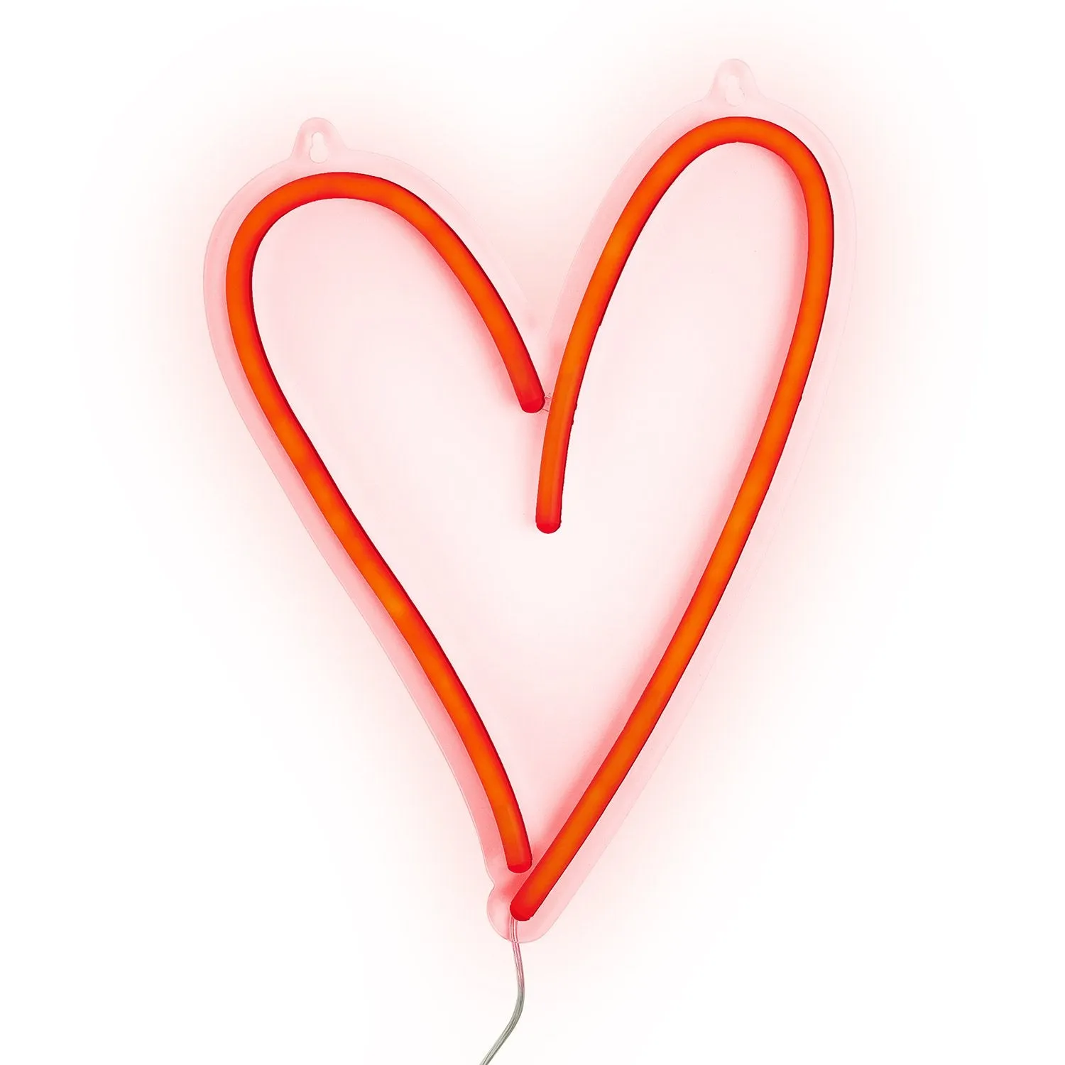 Amped & Co Heart LED Neon Light, Wall Hanging Room Decor, Red, 13.8 x 10.25 inches, Clear