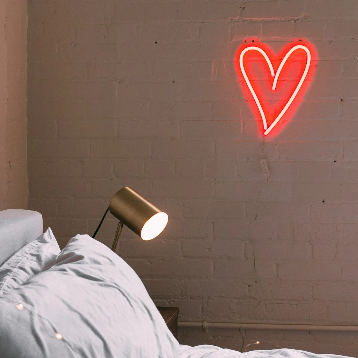 Amped & Co Heart LED Neon Light, Wall Hanging Room Decor, Red, 13.8 x 10.25 inches, Clear