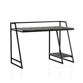 Andrew Urban Grey and Matte Black 49" Computer Desk with USB Ports