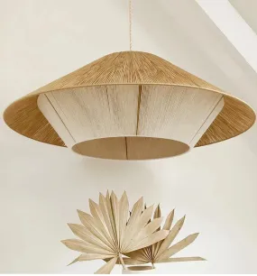 Artistic Hemp Rope Pendant Light – Illuminate Your Space with Nature's Masterpiece