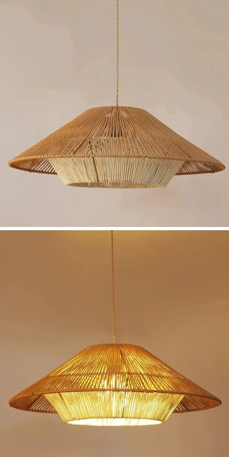 Artistic Hemp Rope Pendant Light – Illuminate Your Space with Nature's Masterpiece