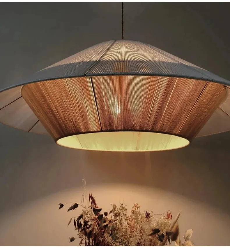 Artistic Hemp Rope Pendant Light – Illuminate Your Space with Nature's Masterpiece