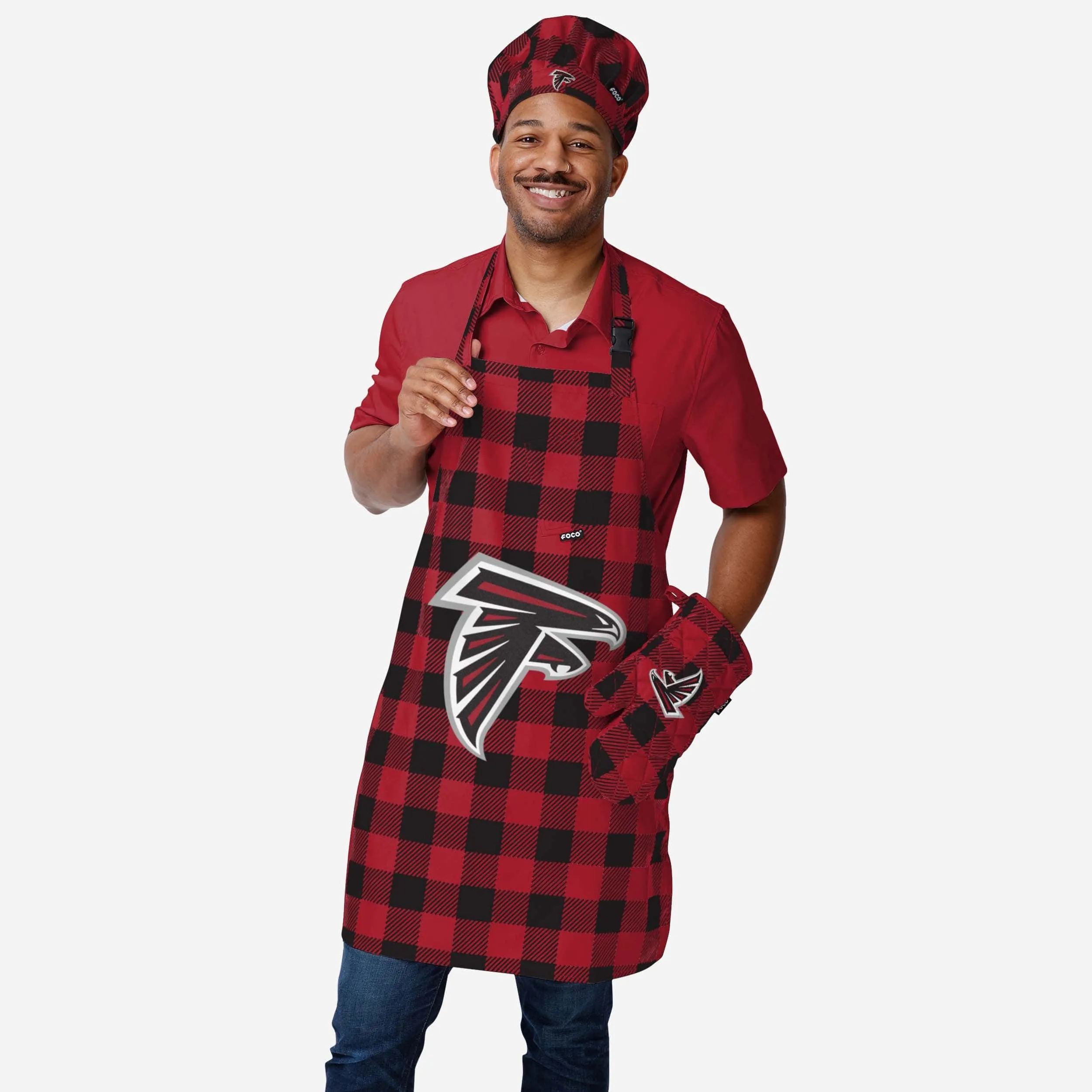 Atlanta Falcons Plaid Chef Set