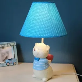 Bear Cartoon Fabric Desk Lamp – Adjustable Bedside Reading Light