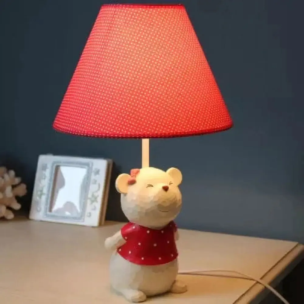 Bear Cartoon Fabric Desk Lamp – Adjustable Bedside Reading Light