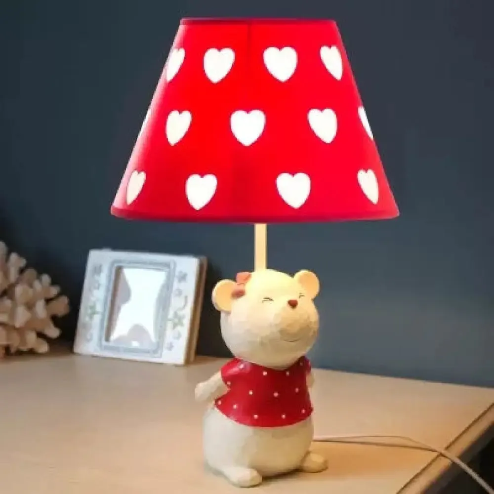 Bear Cartoon Fabric Desk Lamp – Adjustable Bedside Reading Light