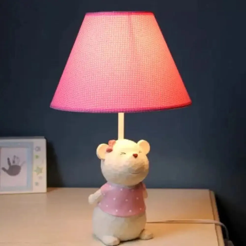 Bear Cartoon Fabric Desk Lamp – Adjustable Bedside Reading Light