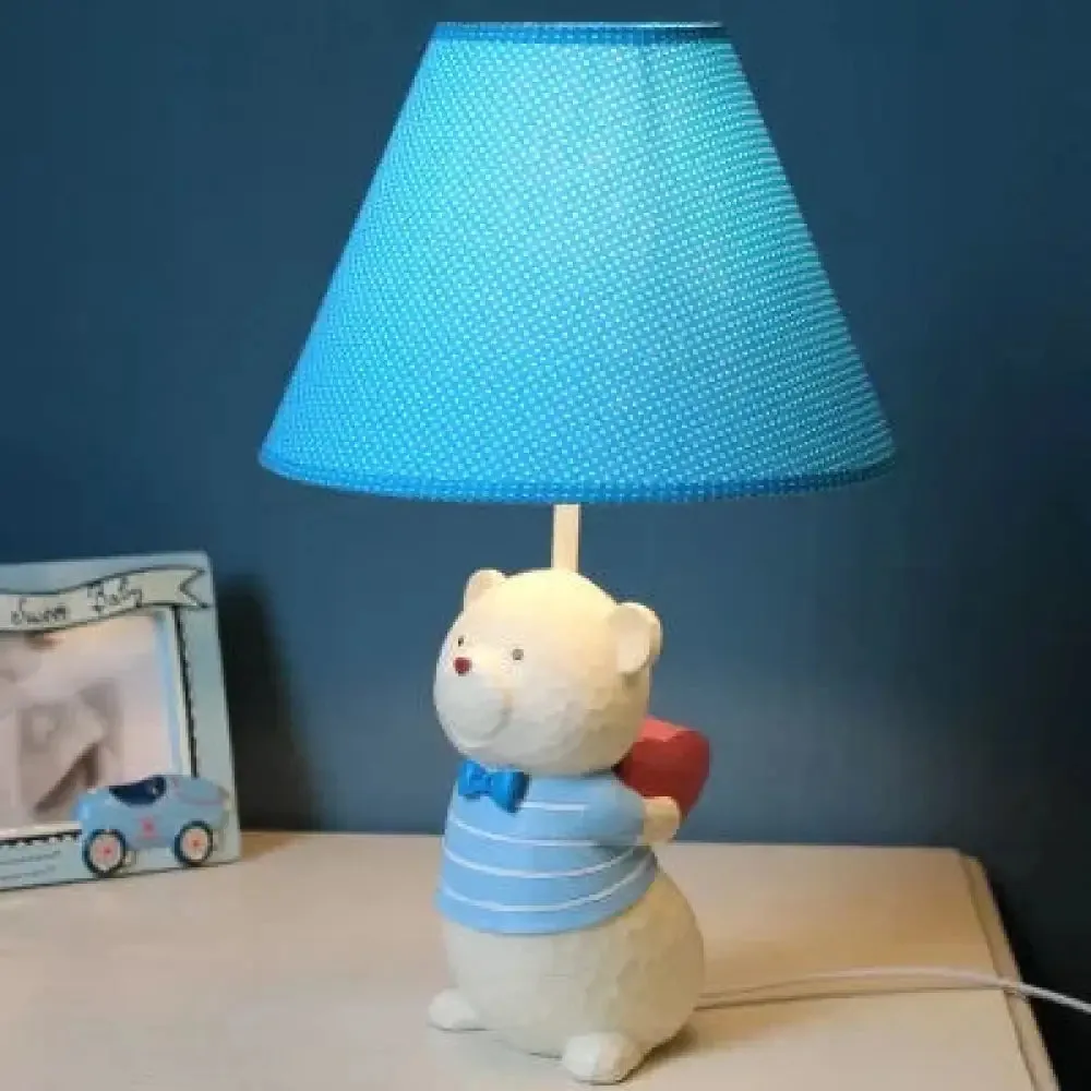 Bear Cartoon Fabric Desk Lamp – Adjustable Bedside Reading Light