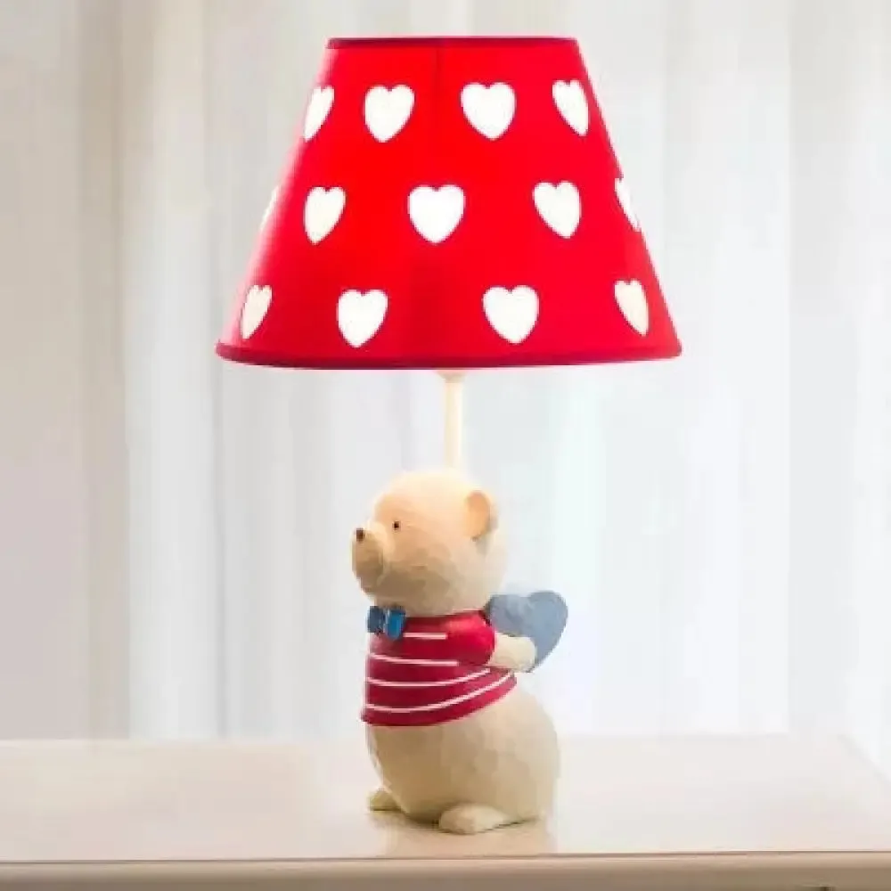 Bear Cartoon Fabric Desk Lamp – Adjustable Bedside Reading Light