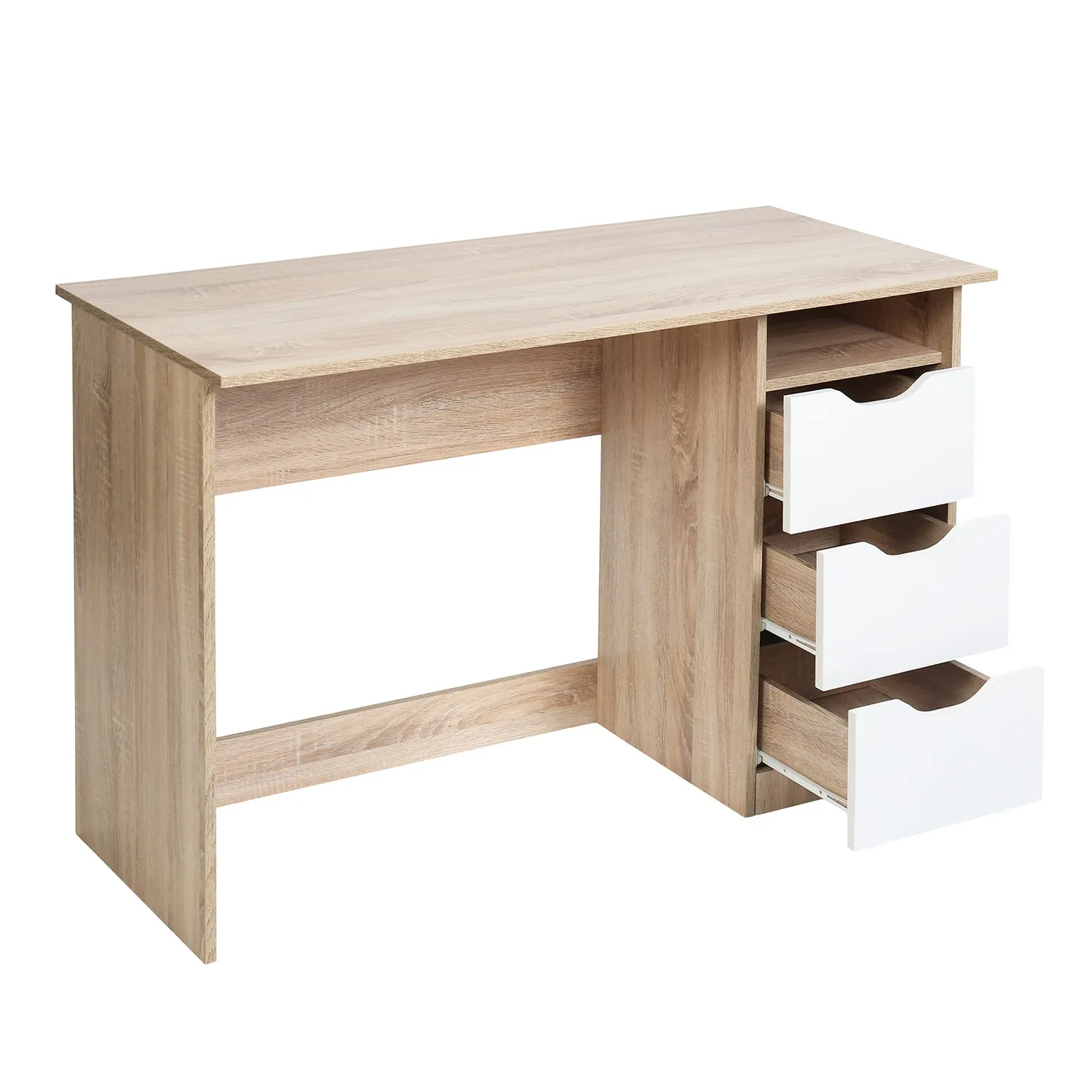 Beech Wood Computer Desk With Storage Drawers- Model Baal