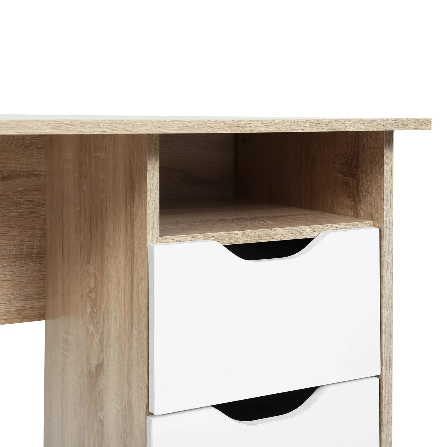 Beech Wood Computer Desk With Storage Drawers- Model Baal