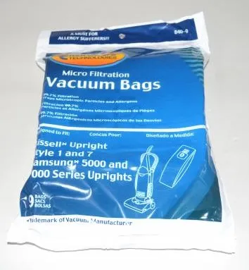 Bissell Upright Style 1 and 7  Vacuum Bags - 9 pack