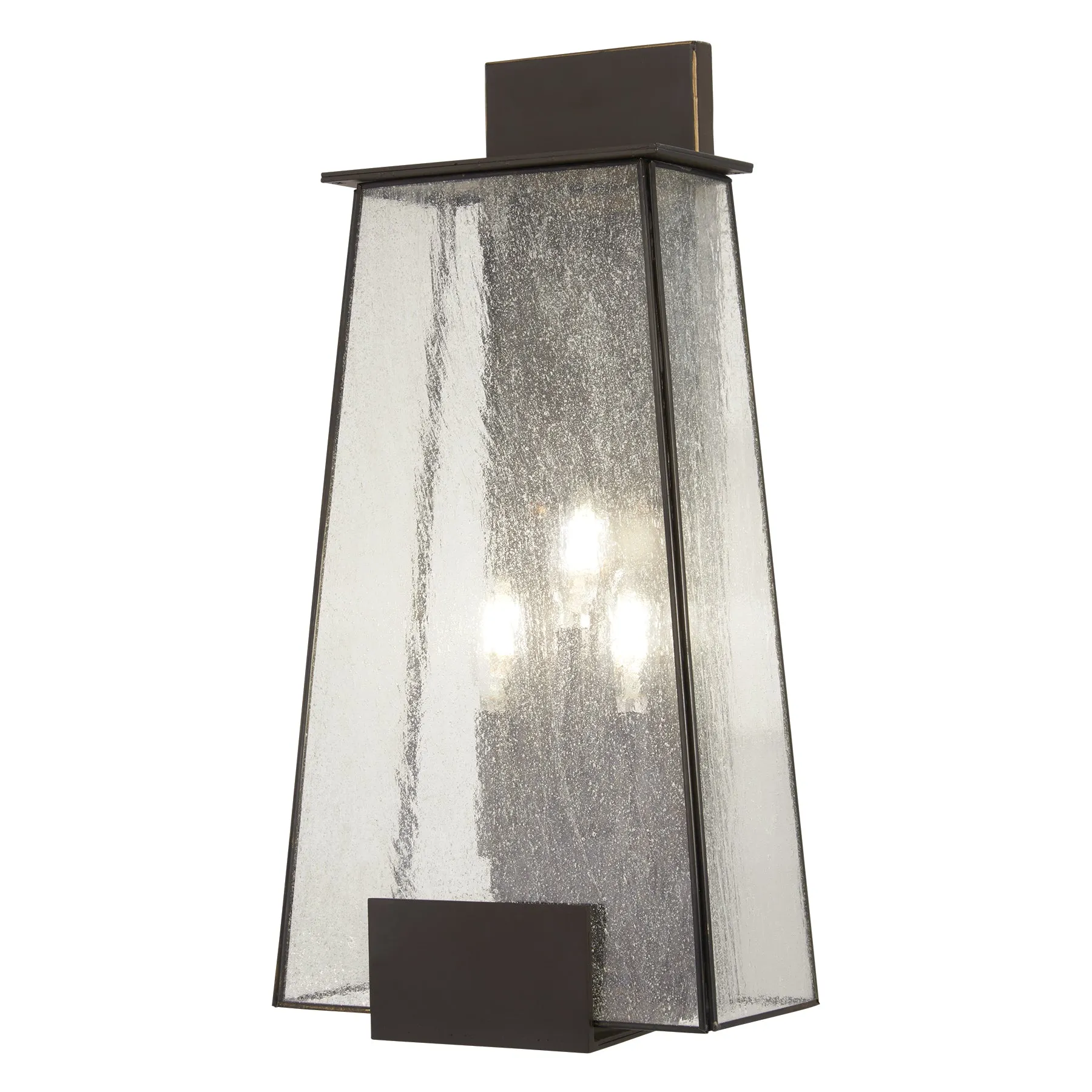 Bistro Dawn 3-Light Outdoor Wall Mount in Dakota Bronze & Clear Seeded Glass