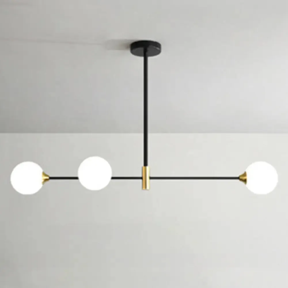 Black Metal Island Pendant Lighting with Modern Minimalist Design for Dining Table"