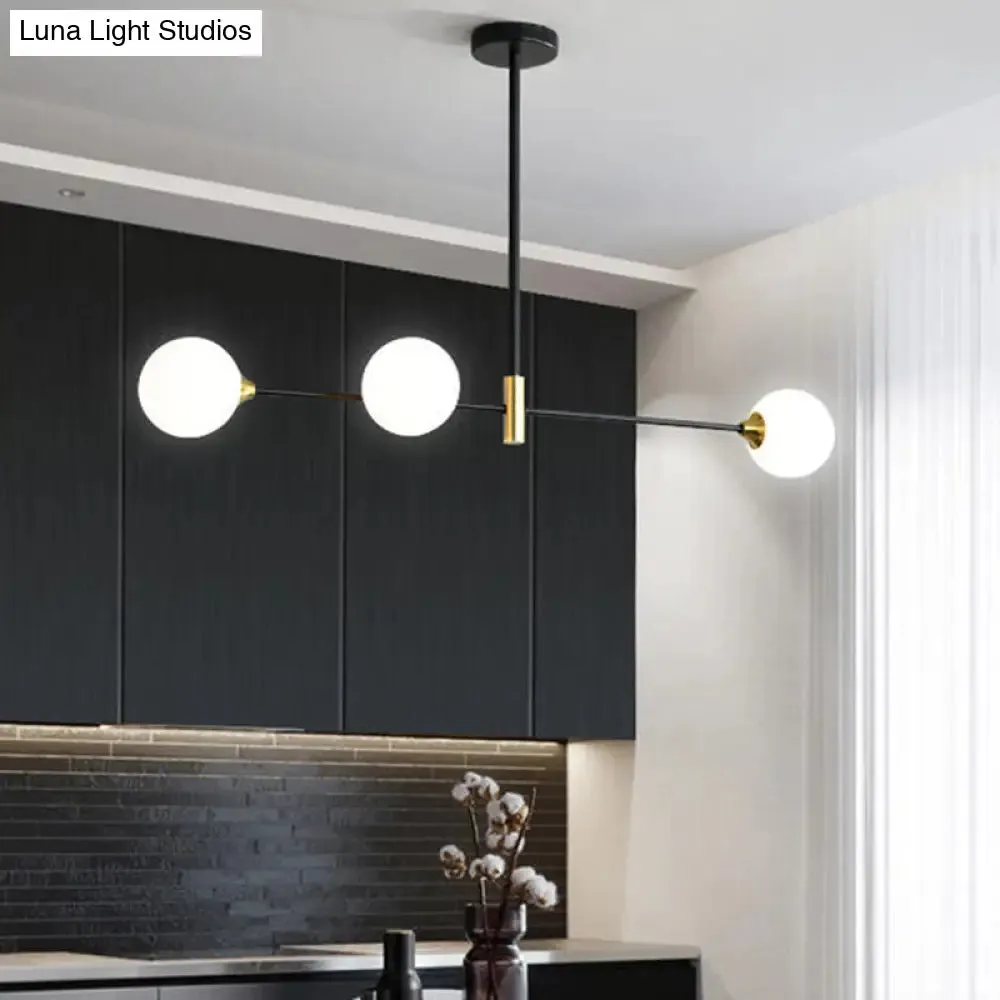 Black Metal Island Pendant Lighting with Modern Minimalist Design for Dining Table"