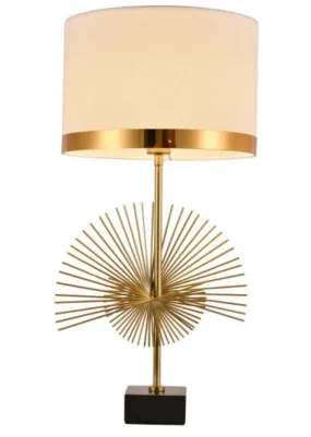 Breezy Glow Golden Finish Table Lamp (T9643)