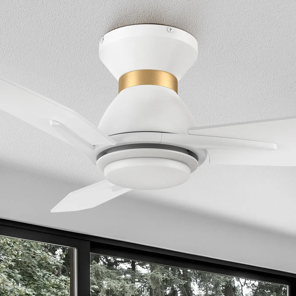 Brooks Flush Mount Smart Ceiling Fan with LED Light Outdoor/Indoor 48"