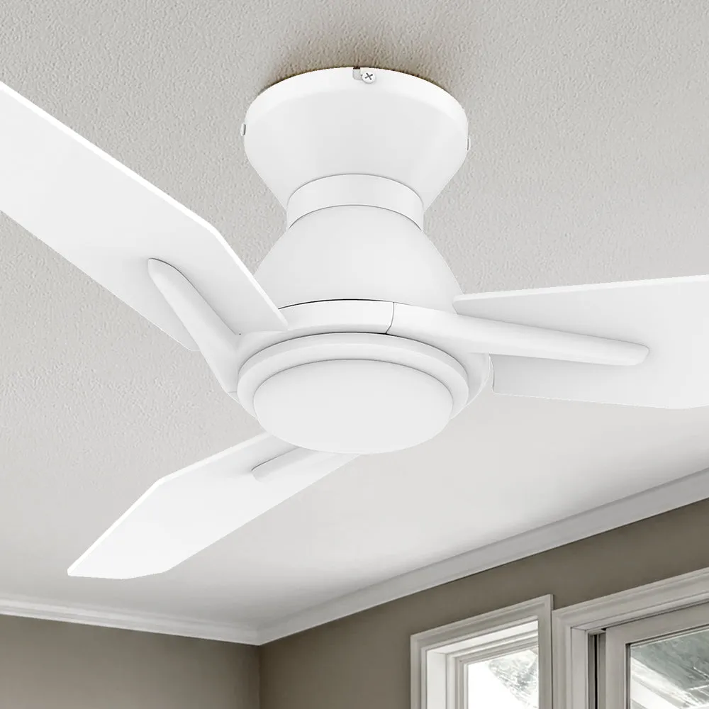 Brooks Flush Mount Smart Ceiling Fan with LED Light Outdoor/Indoor 48"