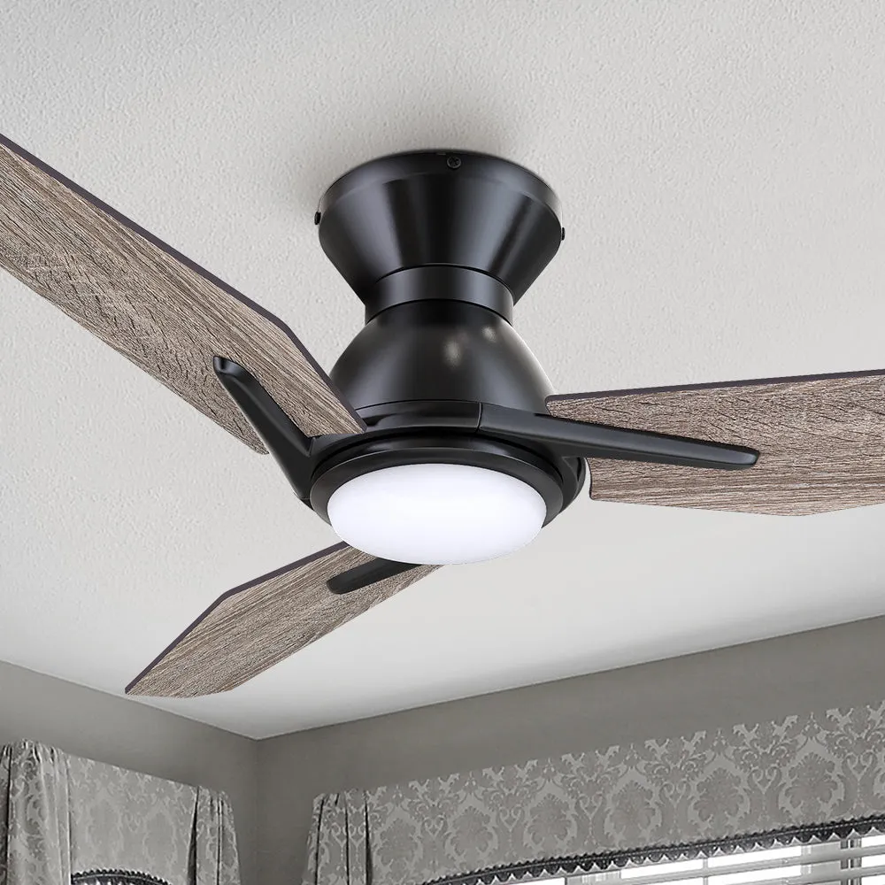 Brooks Flush Mount Smart Ceiling Fan with LED Light Outdoor/Indoor 48"