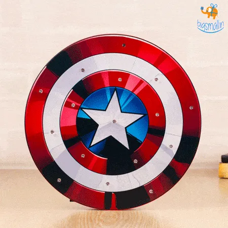 Captain America Shield Wooden LED Lamp