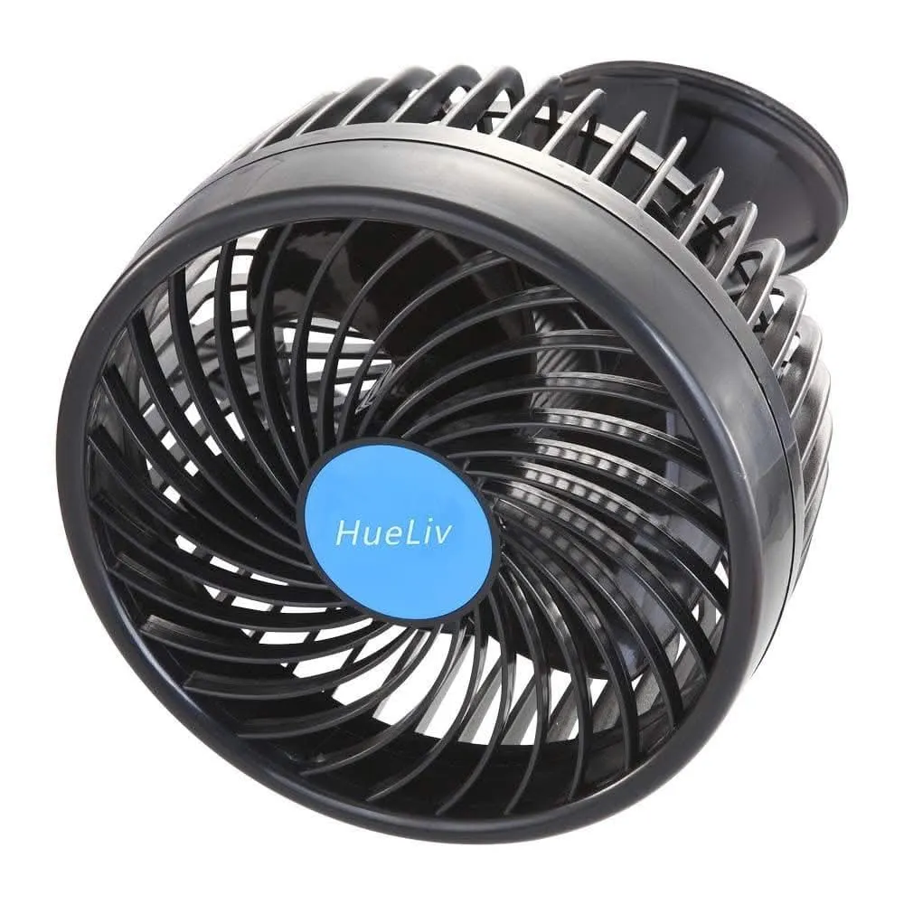 Car Fan 12V, 6" Electric Car Cooling Fan with 360 Degree Adjustable Head