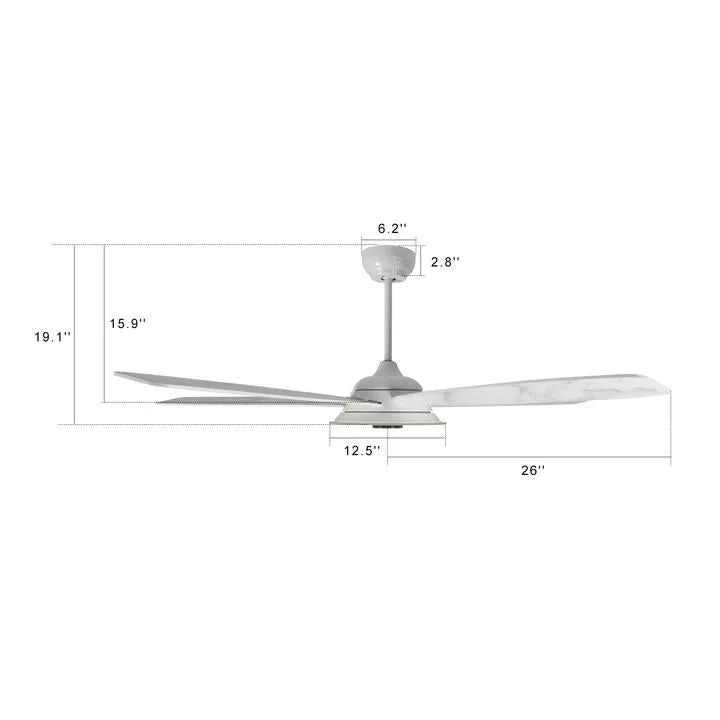 Carro Striker Smart Ceiling Fan with LED Light and Remote Outdoor/Indoor 52"