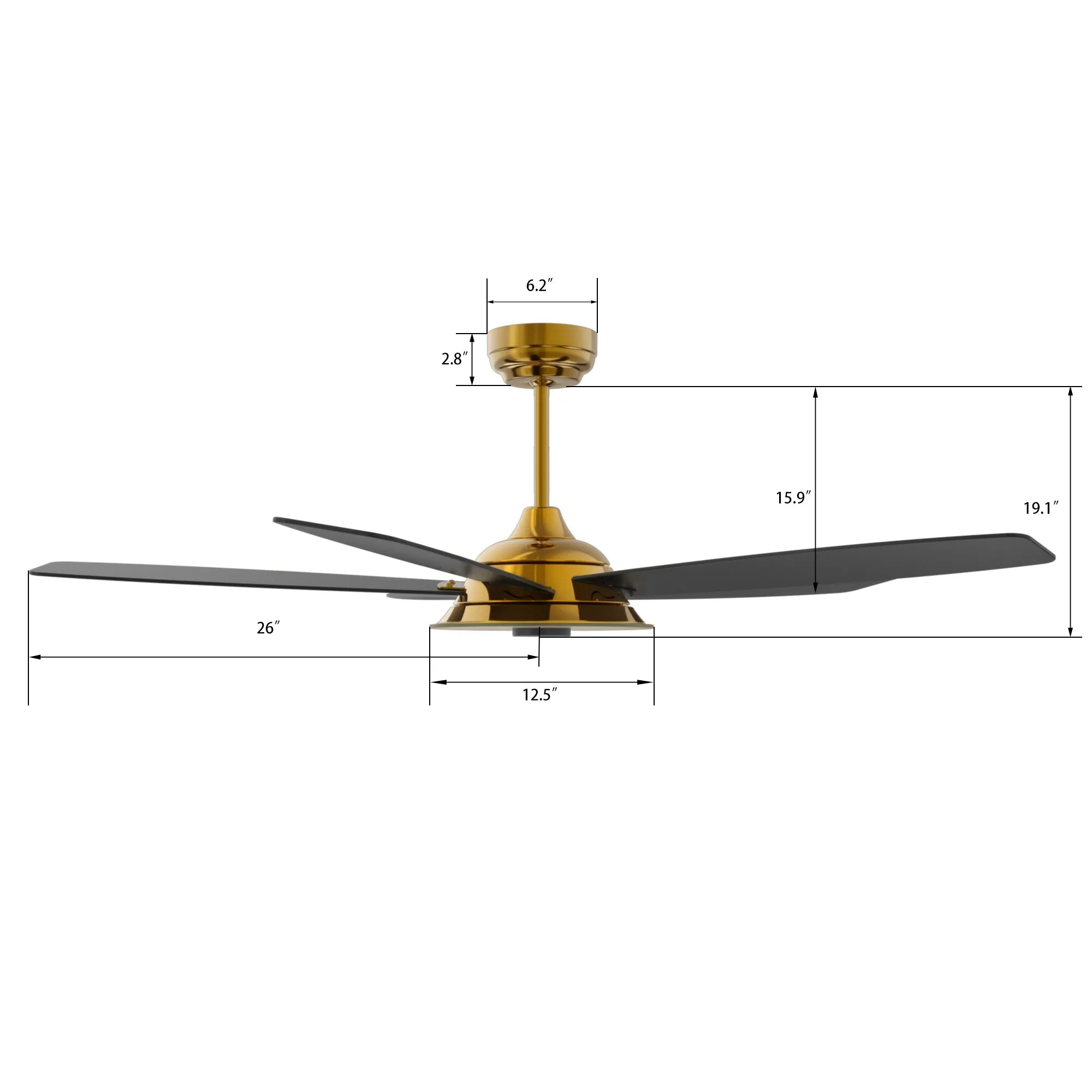 Carro Striker Smart Ceiling Fan with LED Light and Remote Outdoor/Indoor 52"